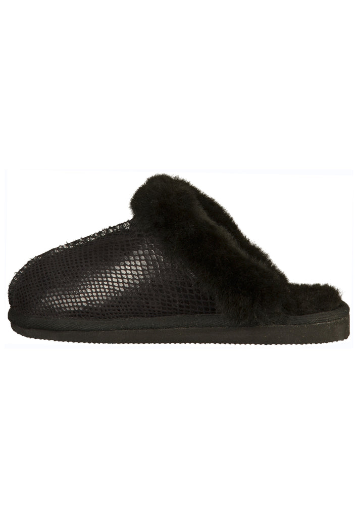 Shepherd Hausschuhe Leder Schwarz - surf4shoes