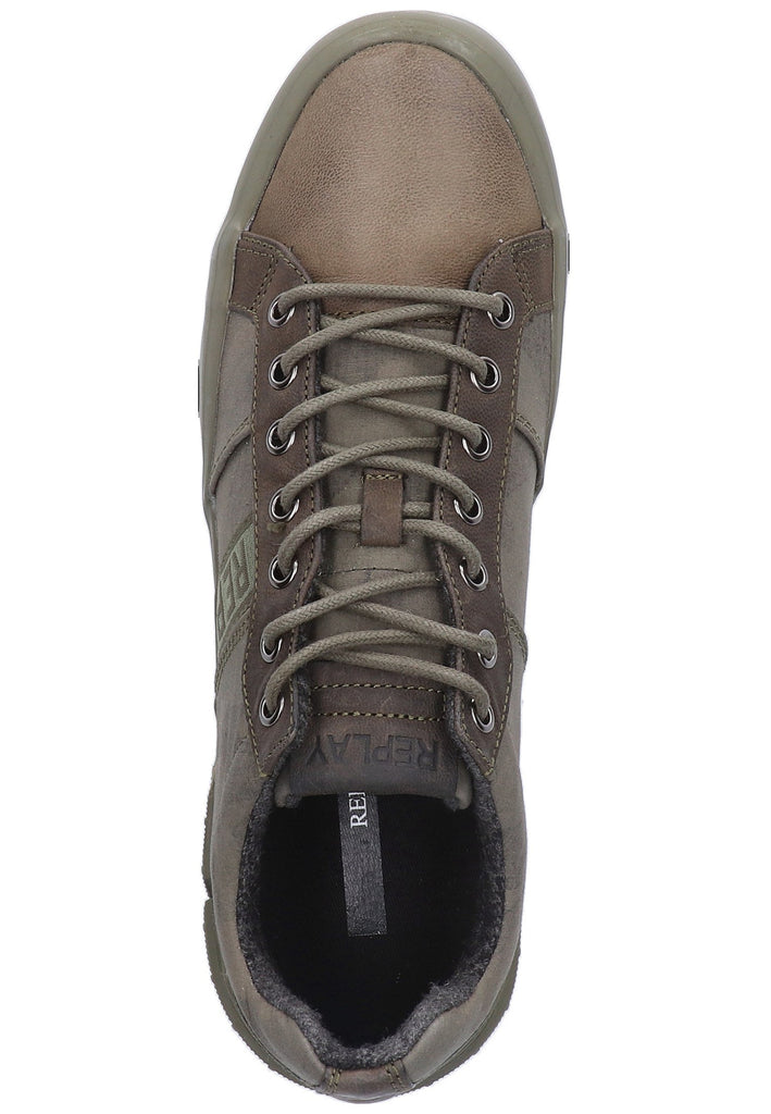 Replay Sneaker Leder/Textil Oliv - surf4shoes