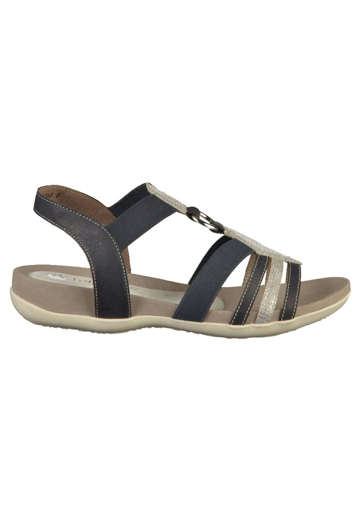 Remonte Sandalen Leder Blau - surf4shoes