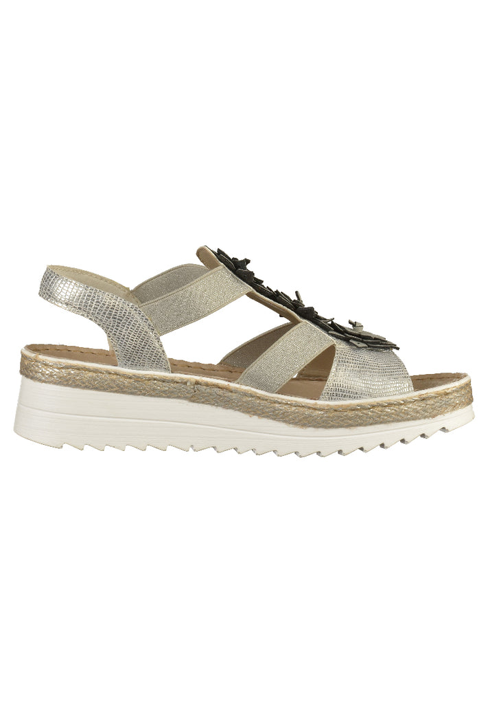 Rieker Sandalen Lederimitat Silber - surf4shoes
