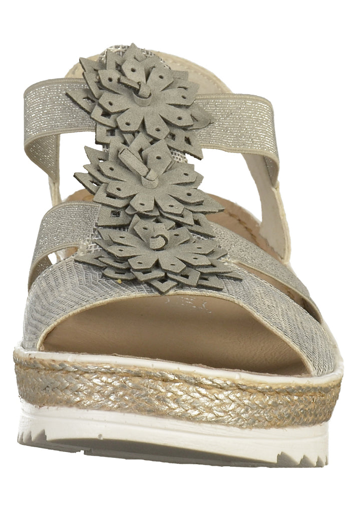 Rieker Sandalen Lederimitat Silber - surf4shoes