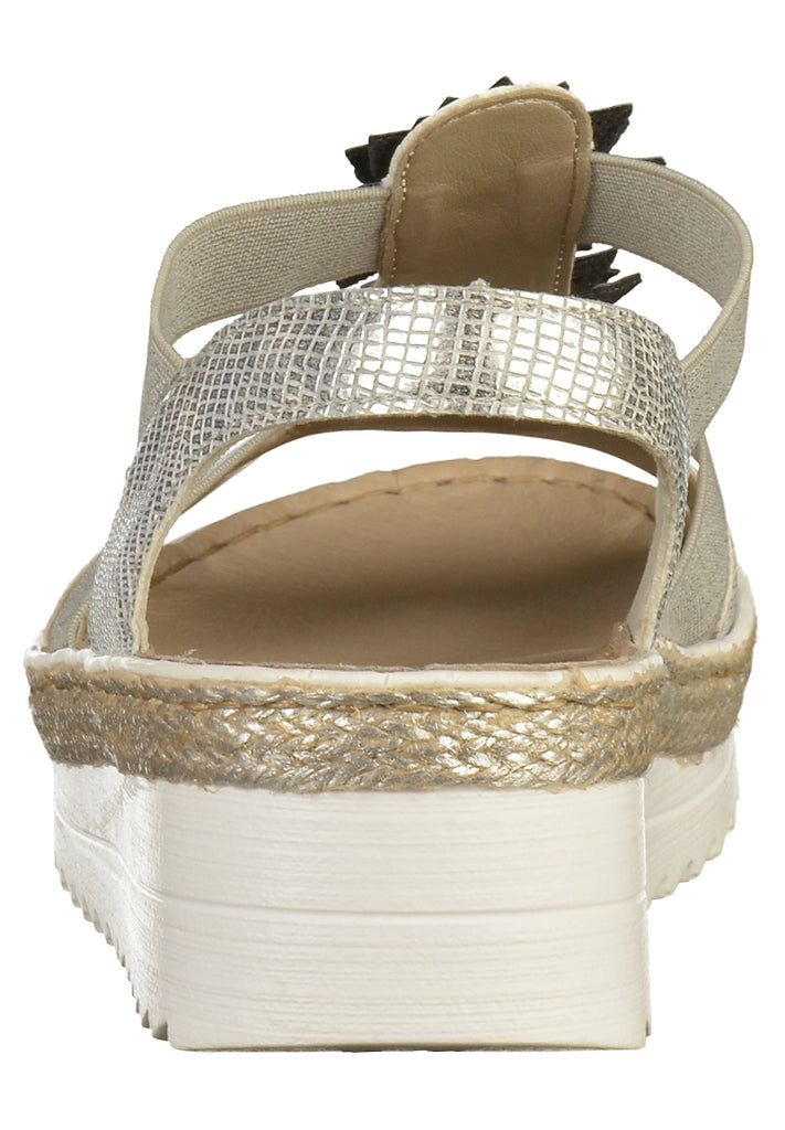 Rieker Sandalen Lederimitat Silber - surf4shoes