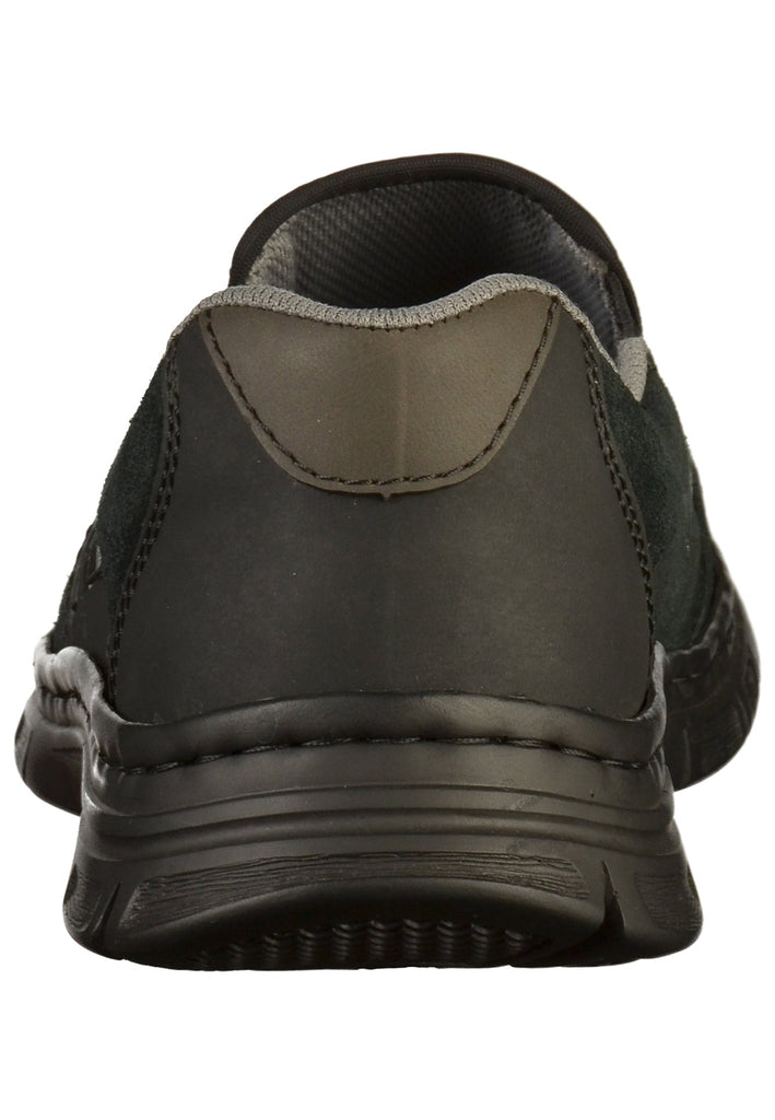 Rieker Slipper Leder Schwarz - surf4shoes