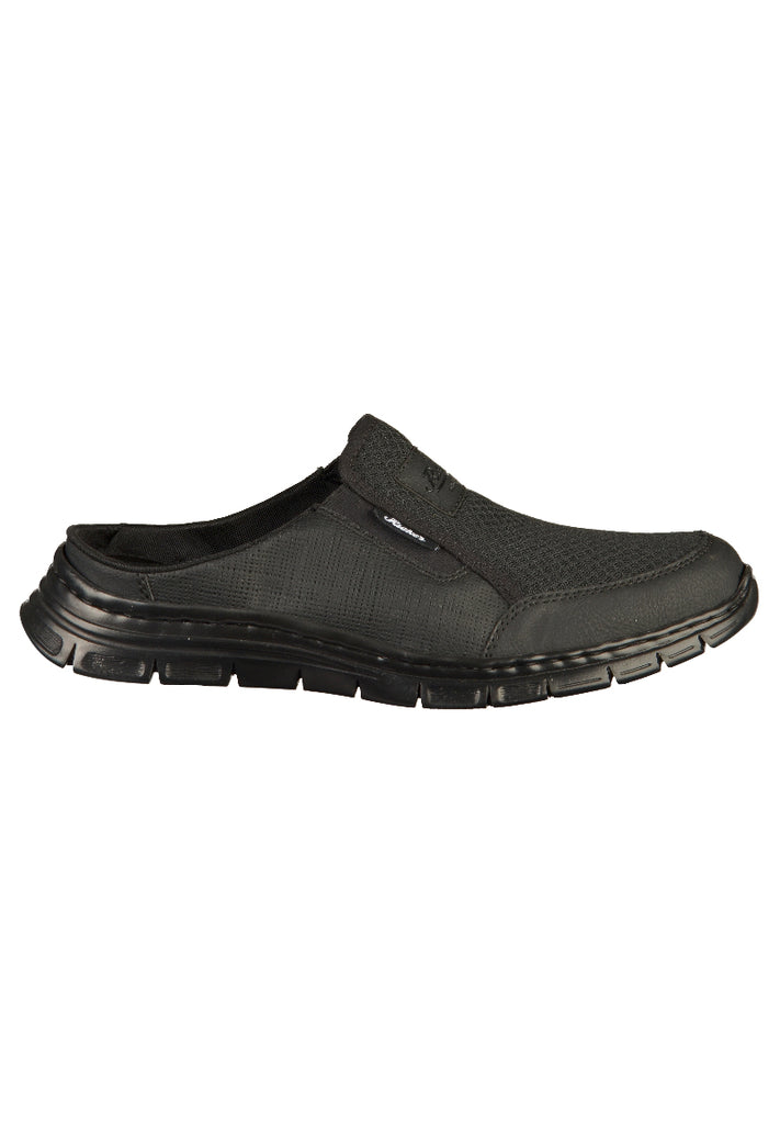 Rieker Pantoletten Lederimitat Schwarz - surf4shoes