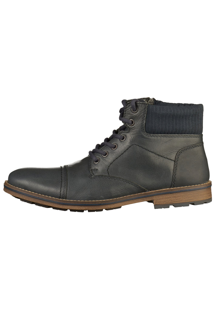 Rieker Stiefelette Glattleder Blau - surf4shoes