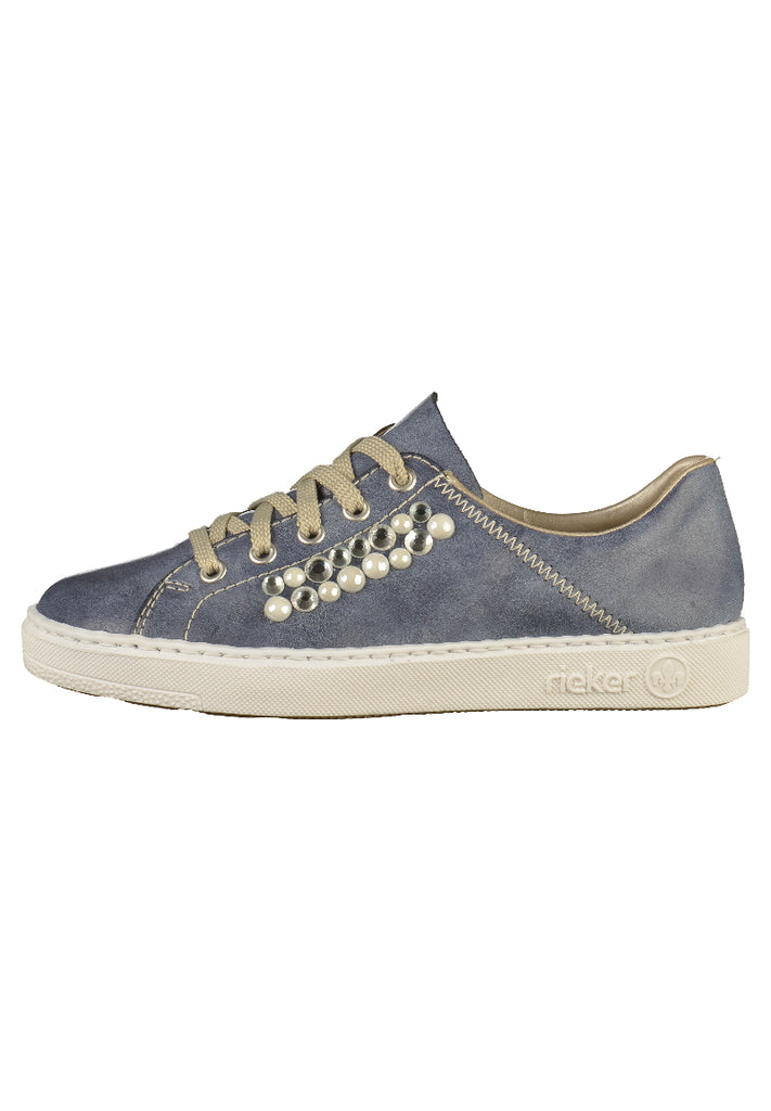 Rieker Sneaker Lederimitat Blau - surf4shoes