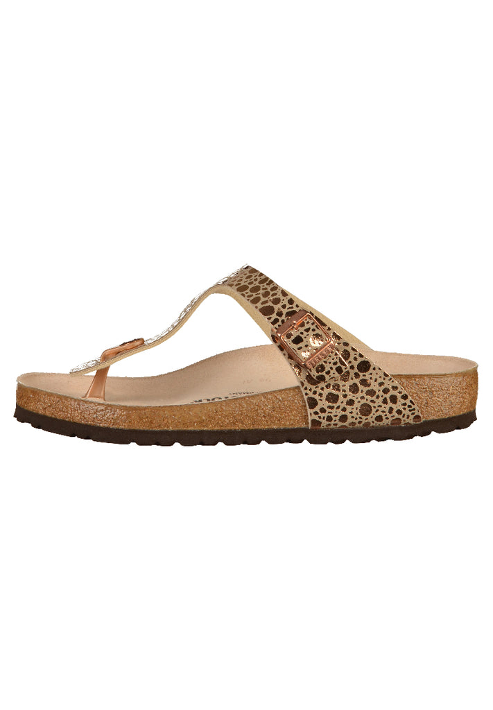 Birkenstock Zehensteg Birko-Flor Metallic Stones Copper - surf4shoes
