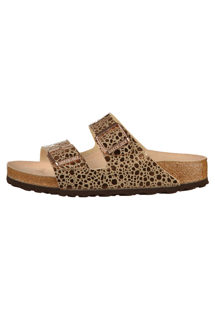 Birkenstock Pantoletten Birko-Flor Metallic Stones Copper - surf4shoes
