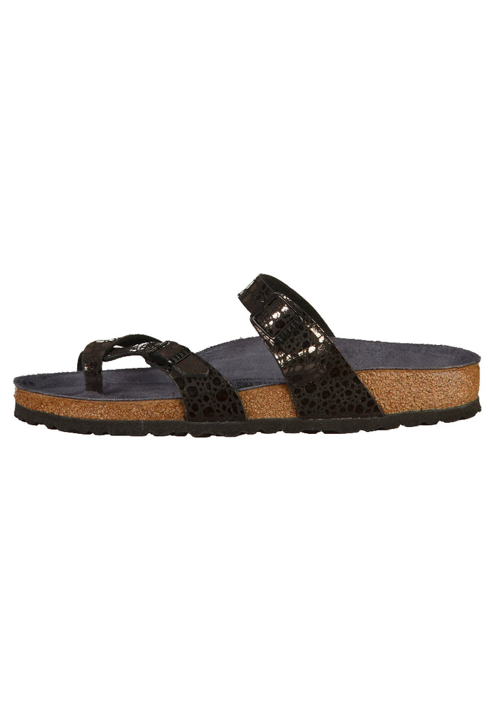 Birkenstock Pantoletten Birko-Flor Metallic Stones Black - surf4shoes