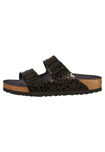 Birkenstock Pantoletten Birko-Flor Metallic Stones Black - surf4shoes