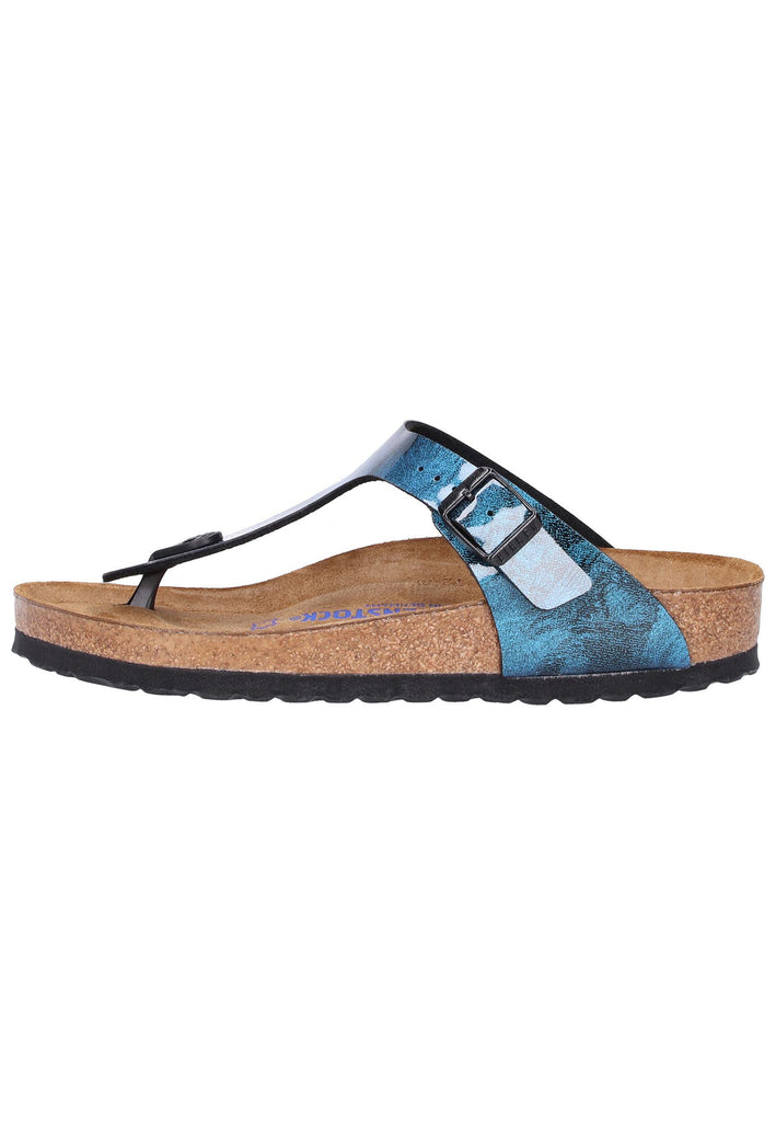 Birkenstock Pantoletten Birko-Flor Iride Strong Blue - surf4shoes
