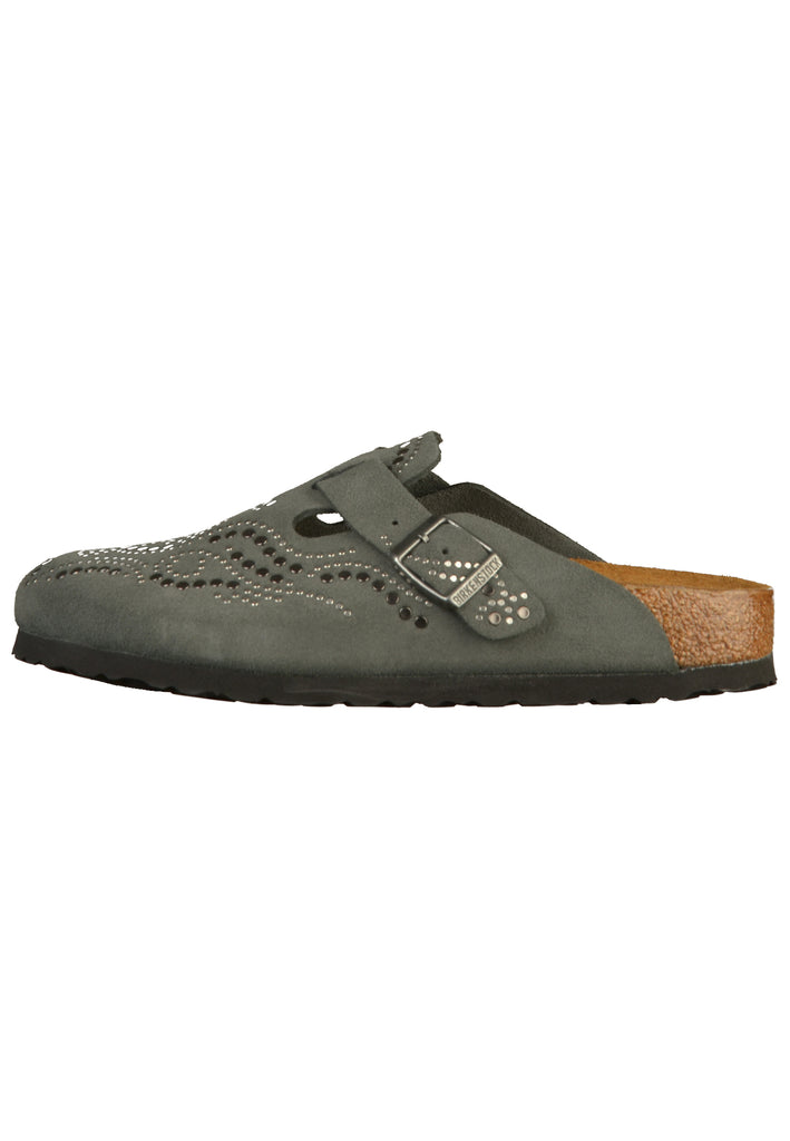 Birkenstock Clogs Veloursleder Injected Gunmetal - surf4shoes