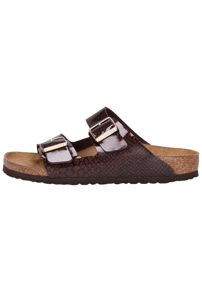 Birkenstock Pantoletten Birko-Flor Magic Snake Brown - surf4shoes