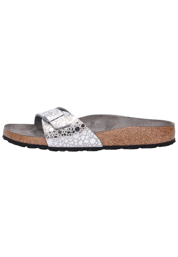 Birkenstock Pantoletten Birko-Flor Metallic Stones Silver Gray - surf4shoes