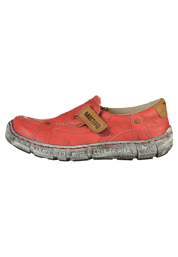 Mustang Halbschuhe Lederimitat Rot - surf4shoes