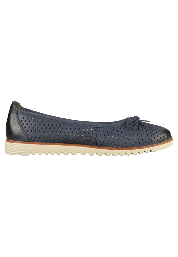 Tamaris Ballerinas Leder Navy - surf4shoes