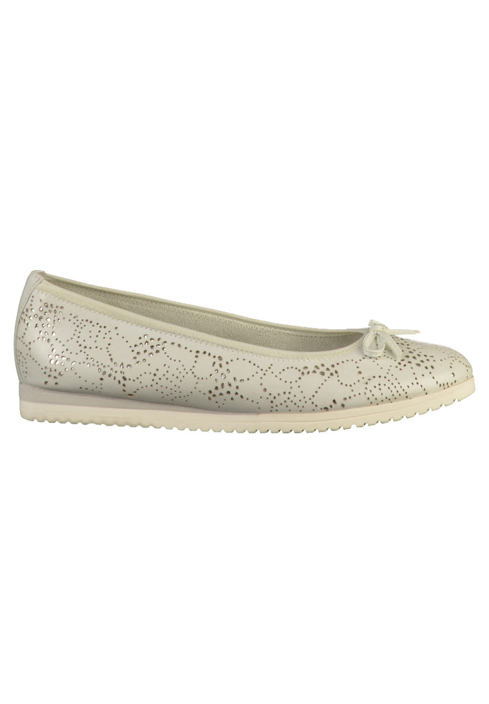 Tamaris Ballerinas Leder Weiß - surf4shoes