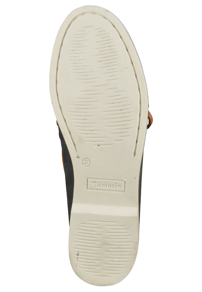 Tamaris Halbschuhe Leder Navy - surf4shoes