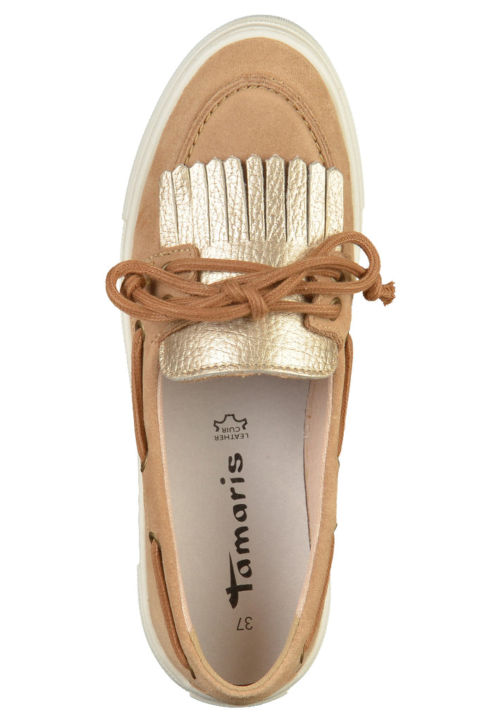 Tamaris Halbschuhe Leder Beige - surf4shoes