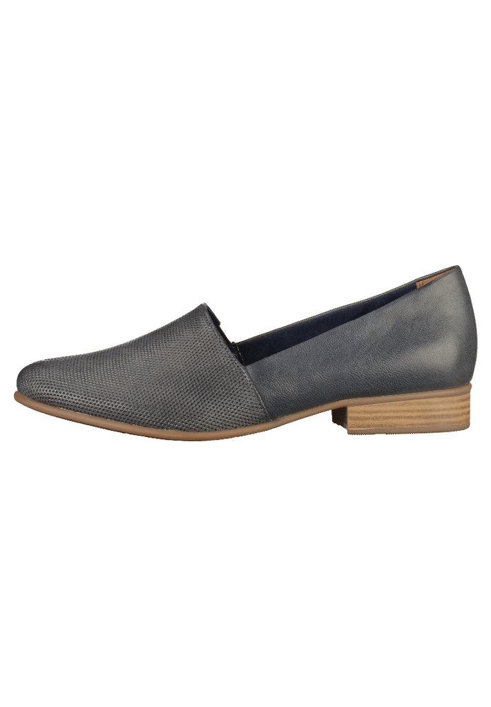Tamaris Slipper Leder Blau - surf4shoes
