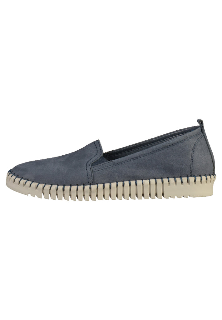Tamaris Slipper Leder Navy - surf4shoes