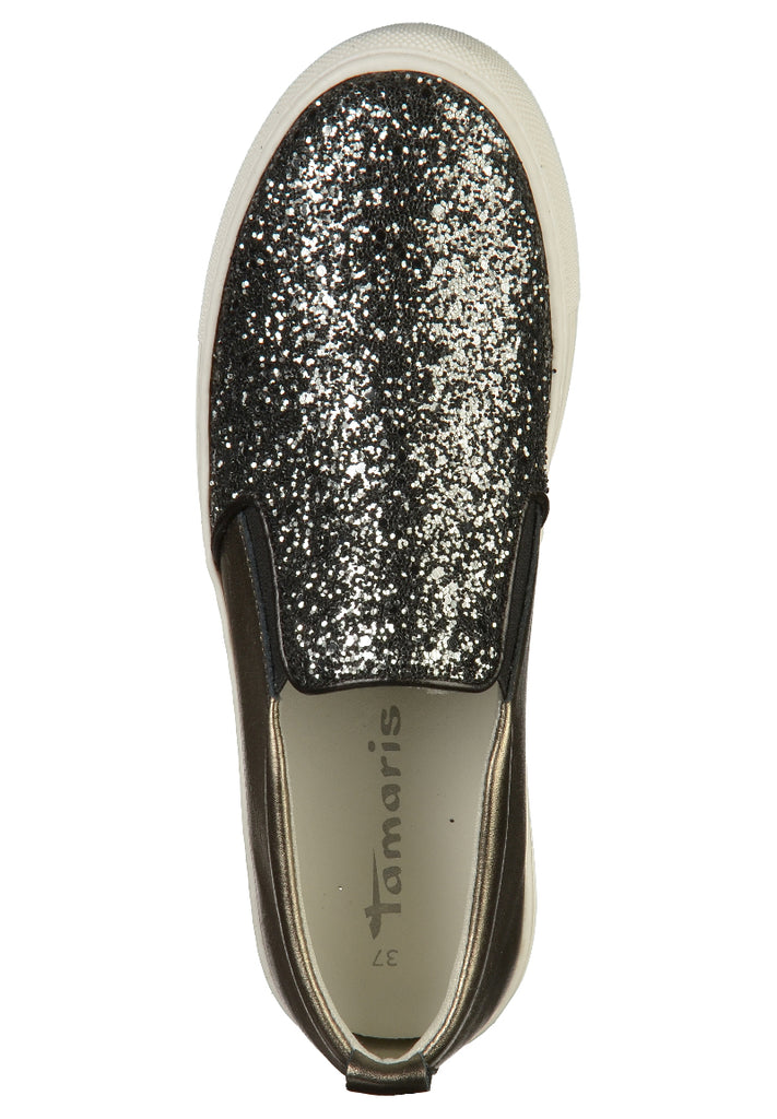 Tamaris Slipper Leder/Synthetik Platinum - surf4shoes