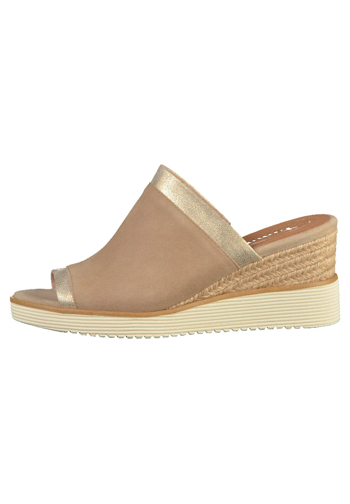 Tamaris Pantoletten Leder Beige - surf4shoes