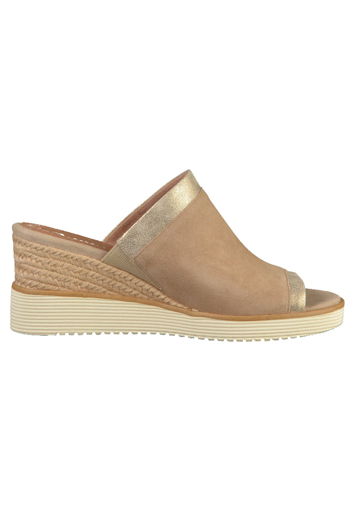 Tamaris Pantoletten Leder Beige - surf4shoes