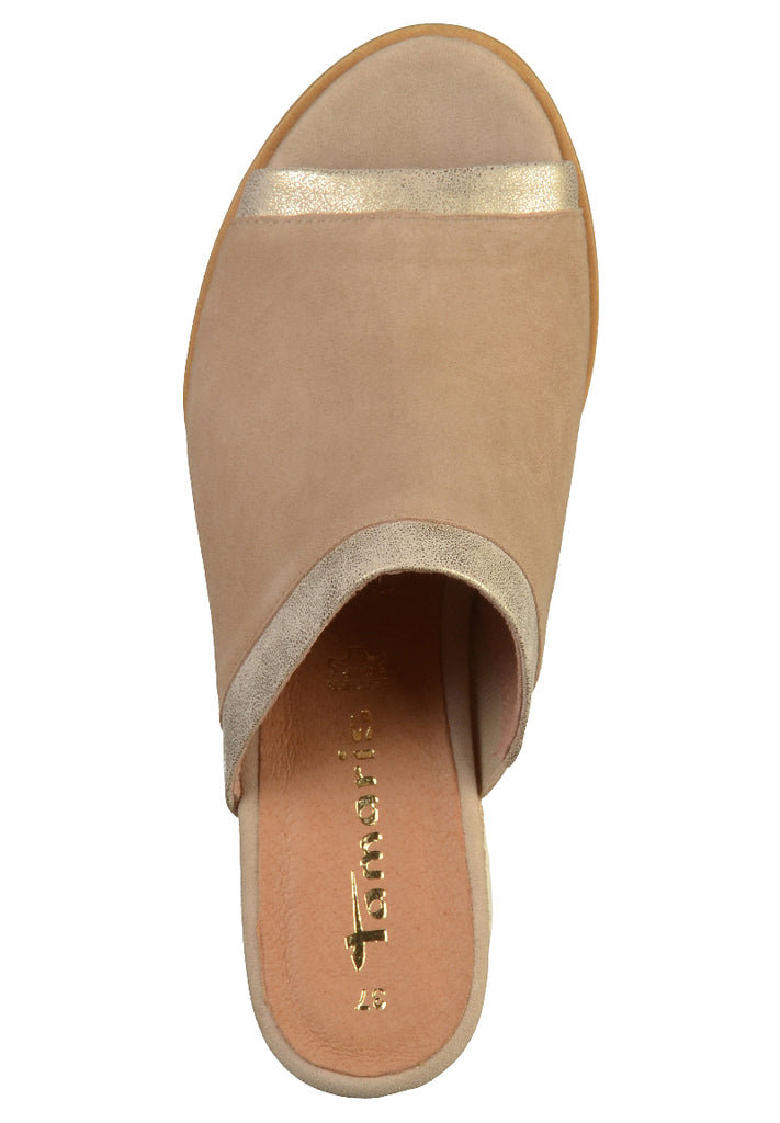 Tamaris Pantoletten Leder Beige - surf4shoes