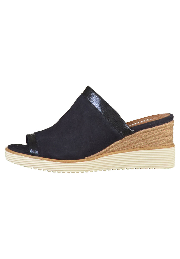 Tamaris Pantoletten Leder Navy - surf4shoes
