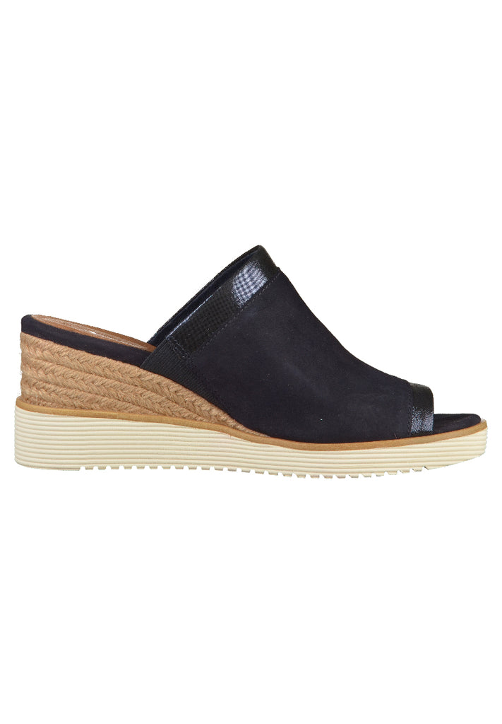 Tamaris Pantoletten Leder Navy - surf4shoes