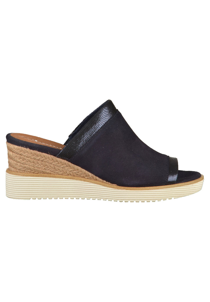 Tamaris Pantoletten Leder Navy - surf4shoes