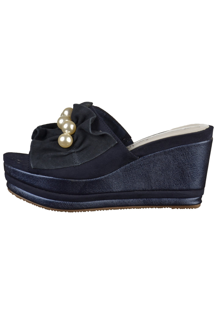 Tamaris Pantoletten Leder Navy - surf4shoes