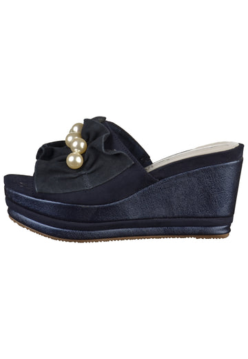 Tamaris Pantoletten Leder Navy - surf4shoes