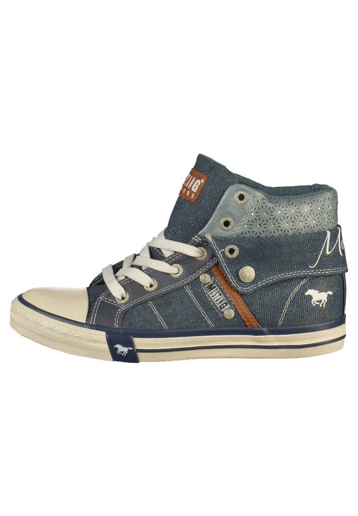 Mustang Sneaker Lederimitat Dunkelblau - surf4shoes