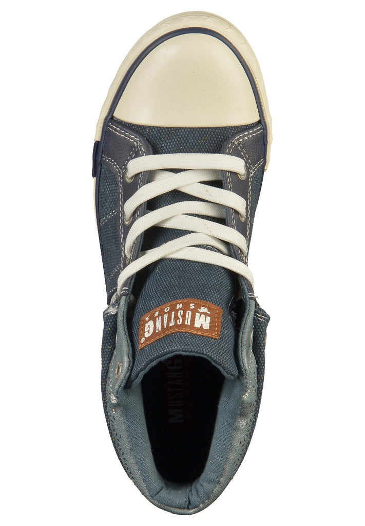 Mustang Sneaker Lederimitat Dunkelblau - surf4shoes