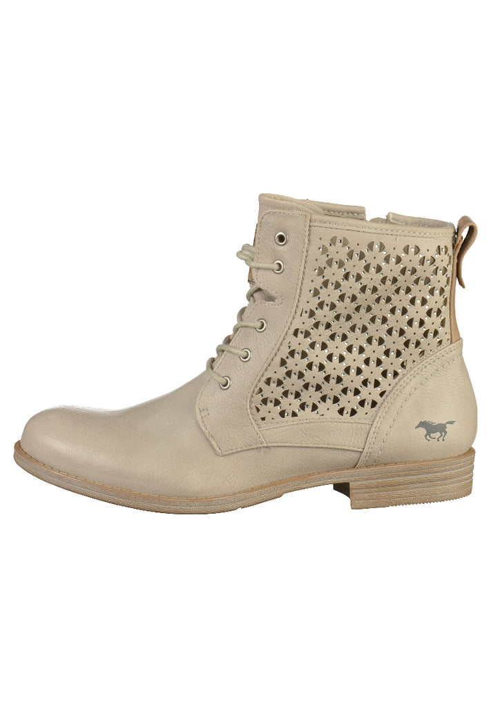 Mustang Stiefelette Lederimitat Beige - surf4shoes