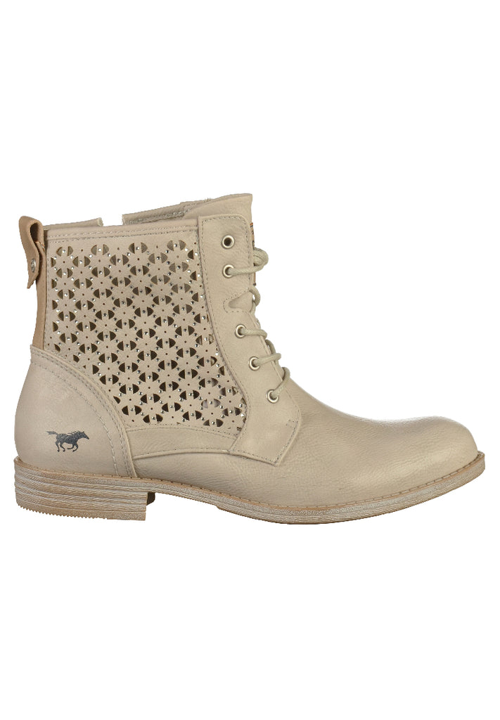 Mustang Stiefelette Lederimitat Beige - surf4shoes