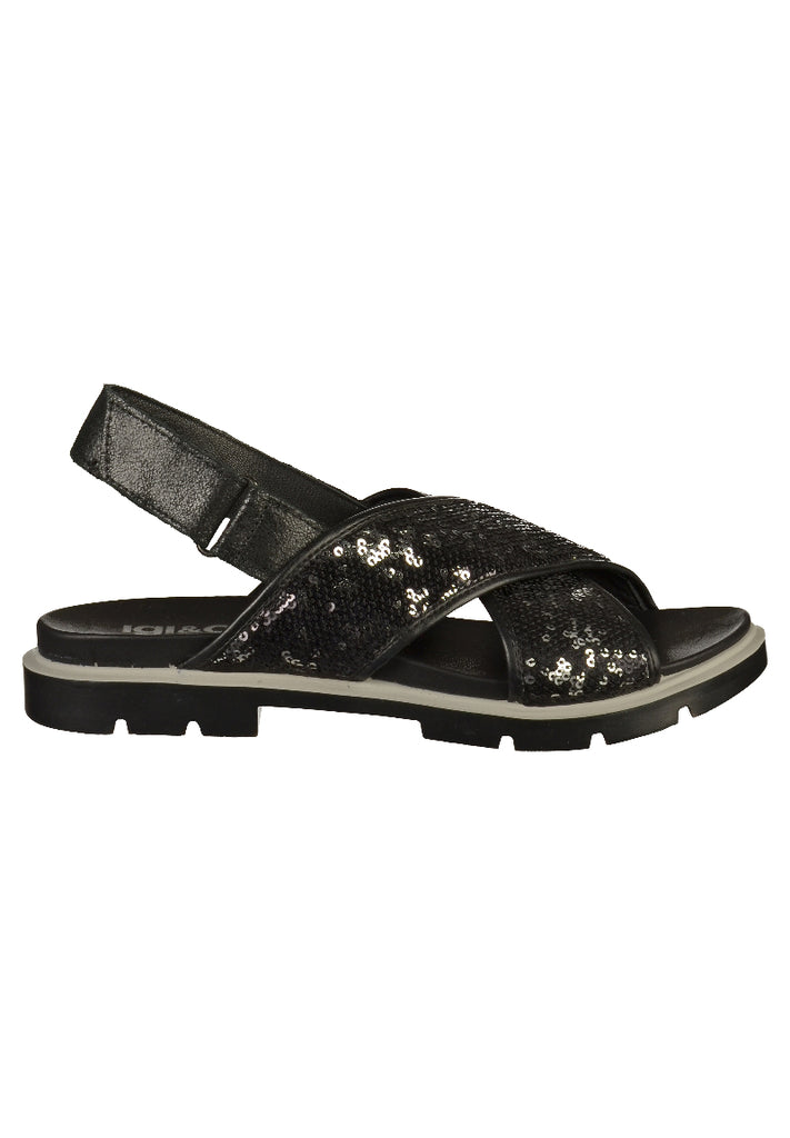 IGI&CO Sandalen Leder/Textil Schwarz - surf4shoes