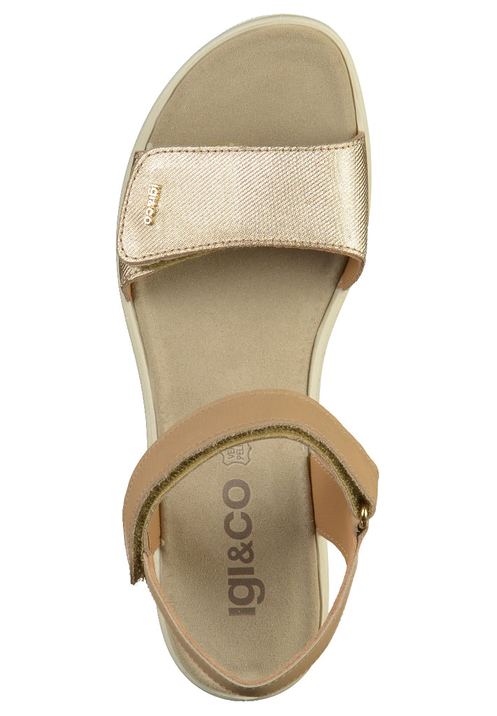IGI&CO Sandalen Leder Beige/Gold - surf4shoes
