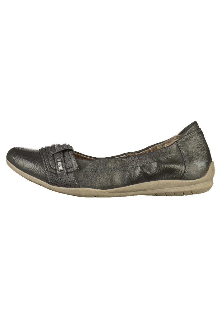 Mustang Ballerinas Lederimitat Dunkelgrau - surf4shoes