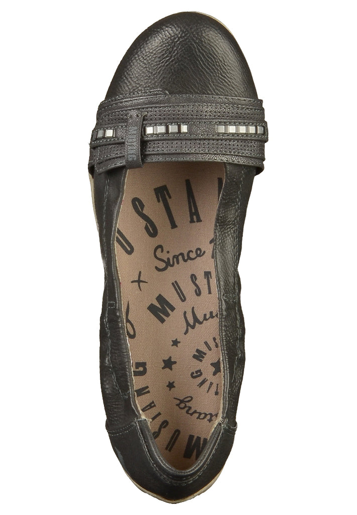 Mustang Ballerinas Lederimitat Dunkelgrau - surf4shoes