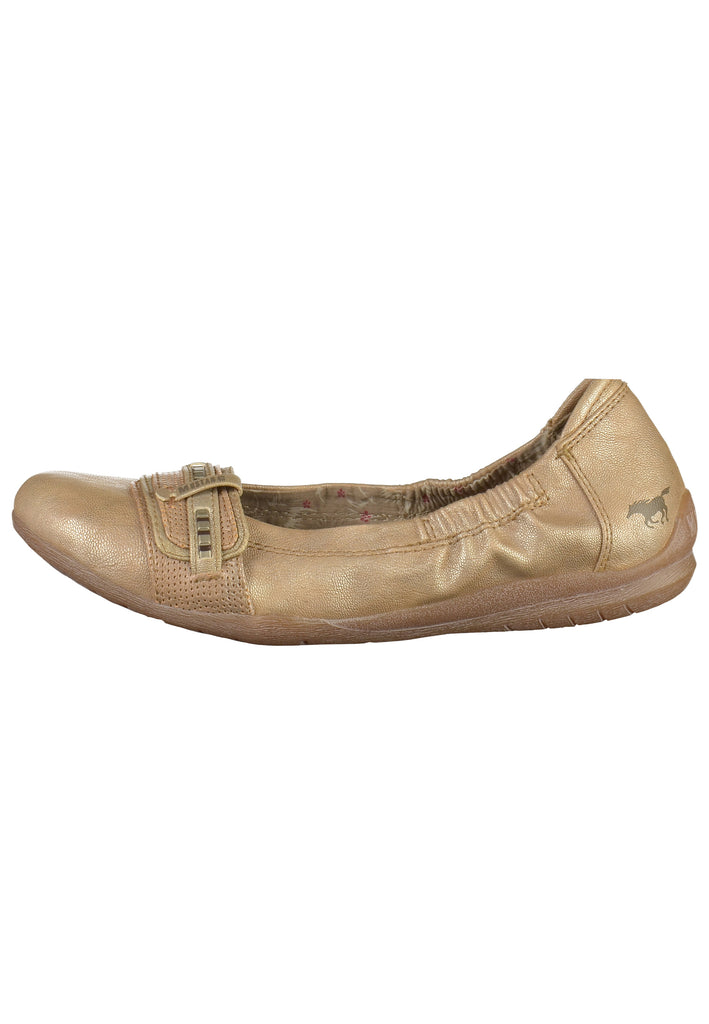 Mustang Ballerinas Lederimitat Beige - surf4shoes