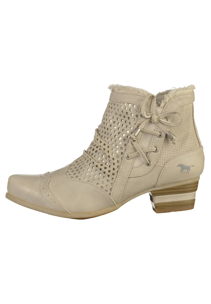 Mustang Stiefelette Lederimitat Beige - surf4shoes