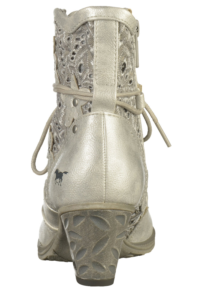 Mustang Stiefelette Lederimitat/Textil Silber - surf4shoes