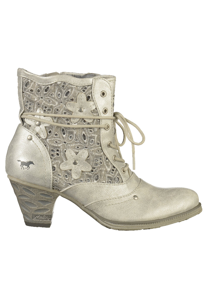Mustang Stiefelette Lederimitat/Textil Silber - surf4shoes