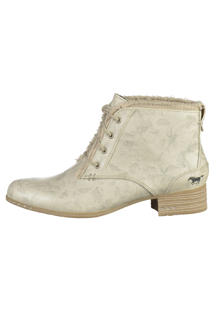 Mustang Stiefelette Lederimitat/Textil Weiß - surf4shoes