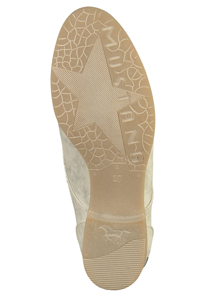 Mustang Stiefelette Lederimitat/Textil Weiß - surf4shoes