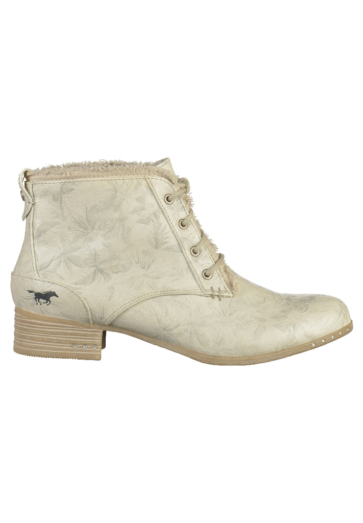 Mustang Stiefelette Lederimitat/Textil Weiß - surf4shoes