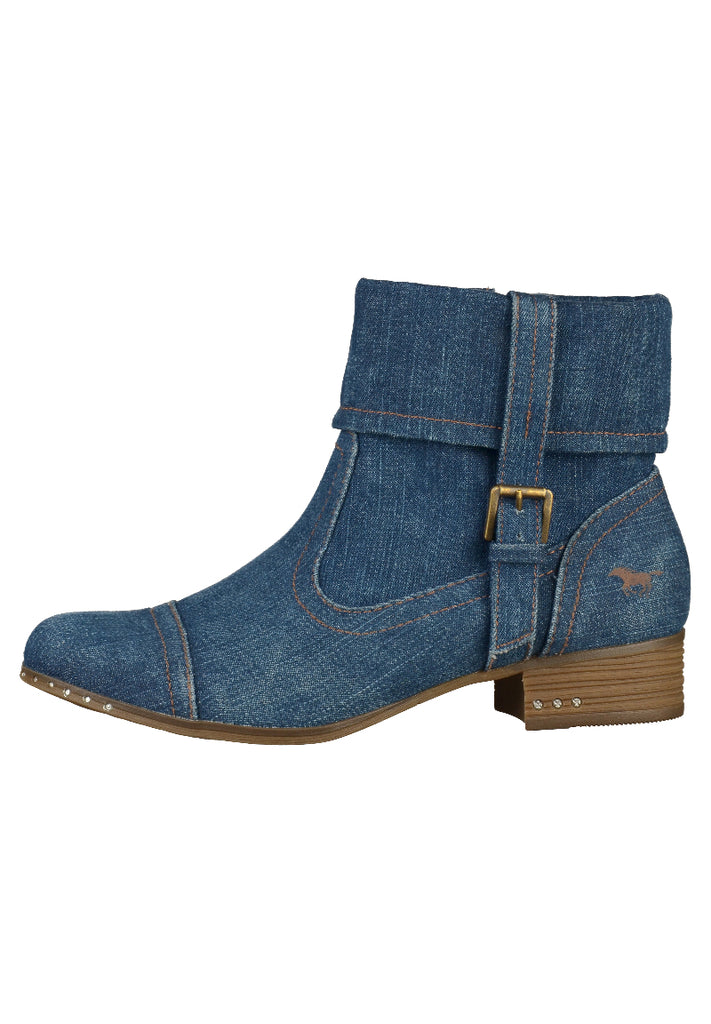 Mustang Stiefelette Textil Jeansblau - surf4shoes